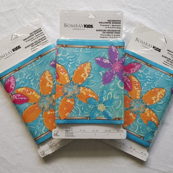 Bombay Kids Wallpaper Border Island Style Floral - Picture 2 of 9